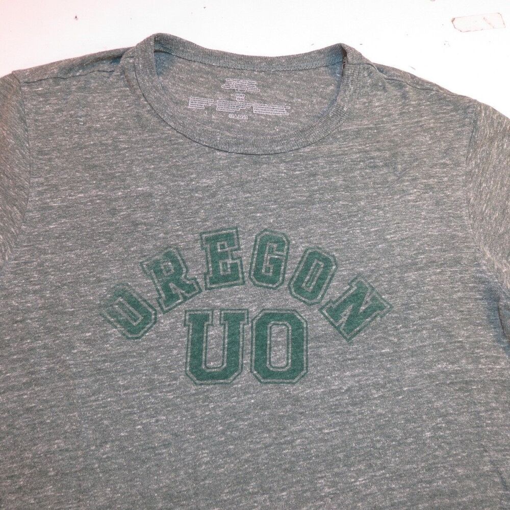OREGON DUCKS UO Retro Vintage Style Varsity Tri Blend TEE T SHIRT Mens S